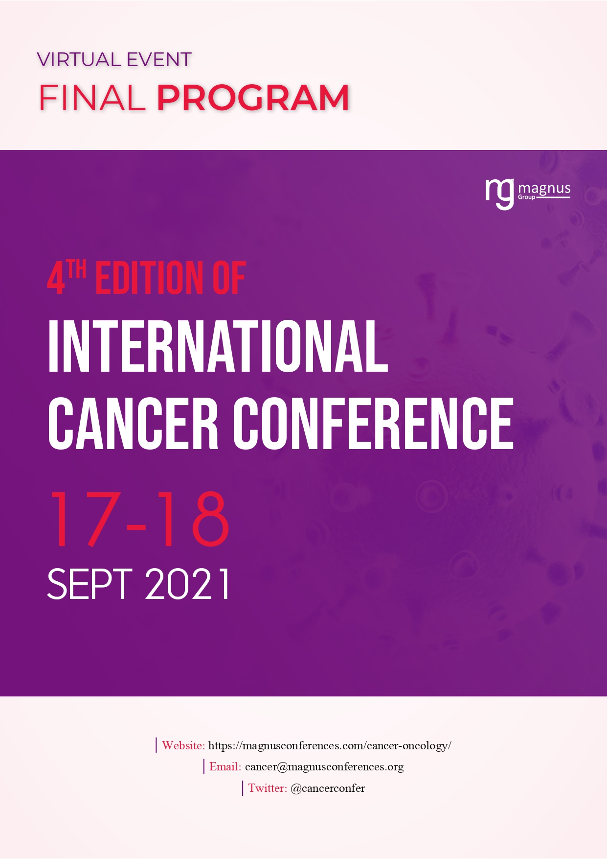 4th Edition of International Cancer Conference | Online Event Program