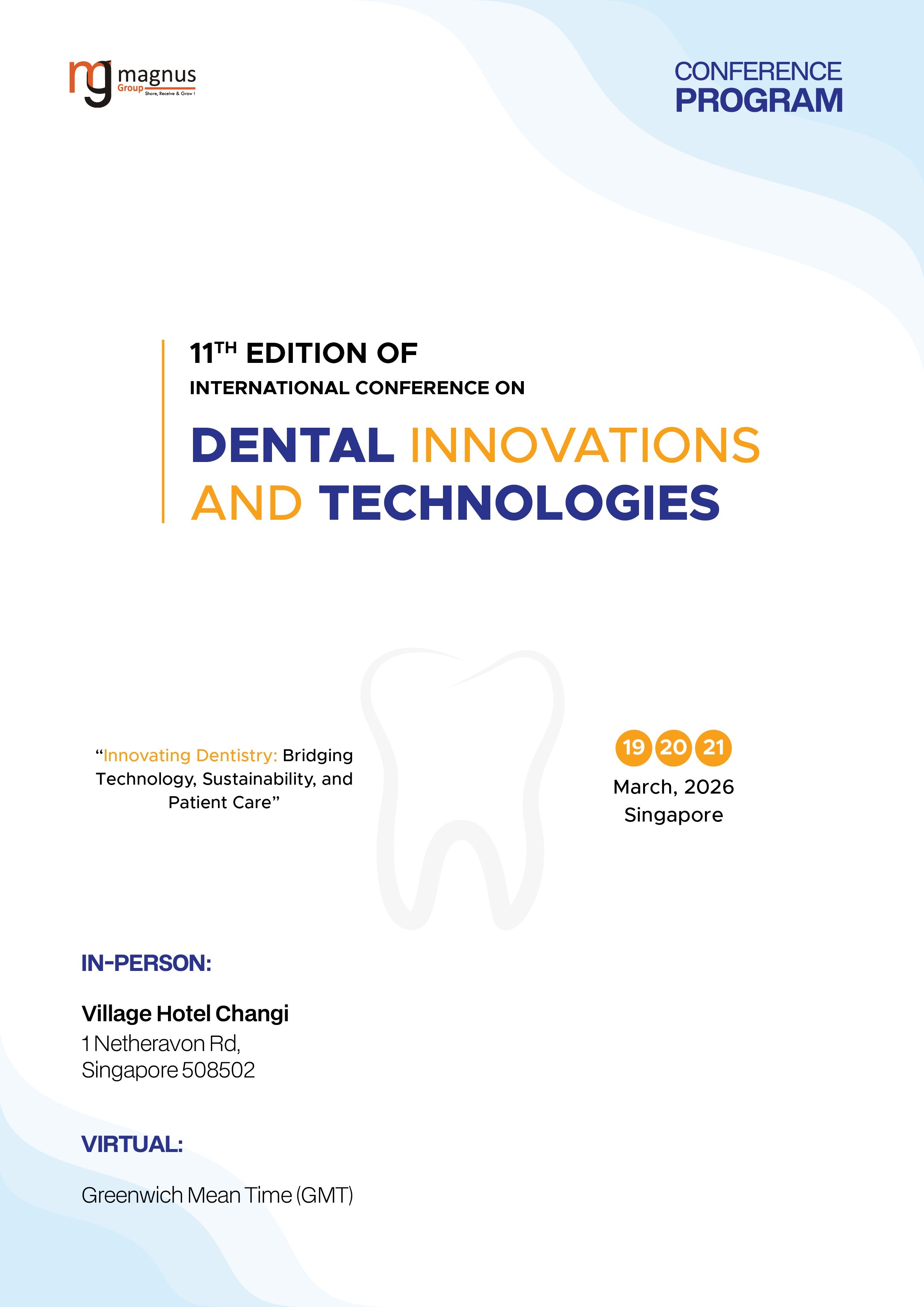 11th Edition of International Conference on Dental Innovations and Technologies | Singapore Program