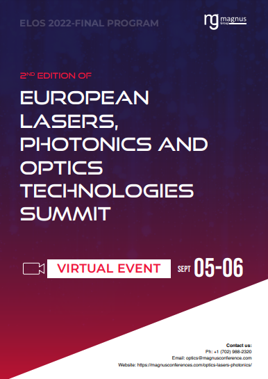 2nd Edition of European Lasers, Photonics and Optics Technologies Summit  | Online Event Program