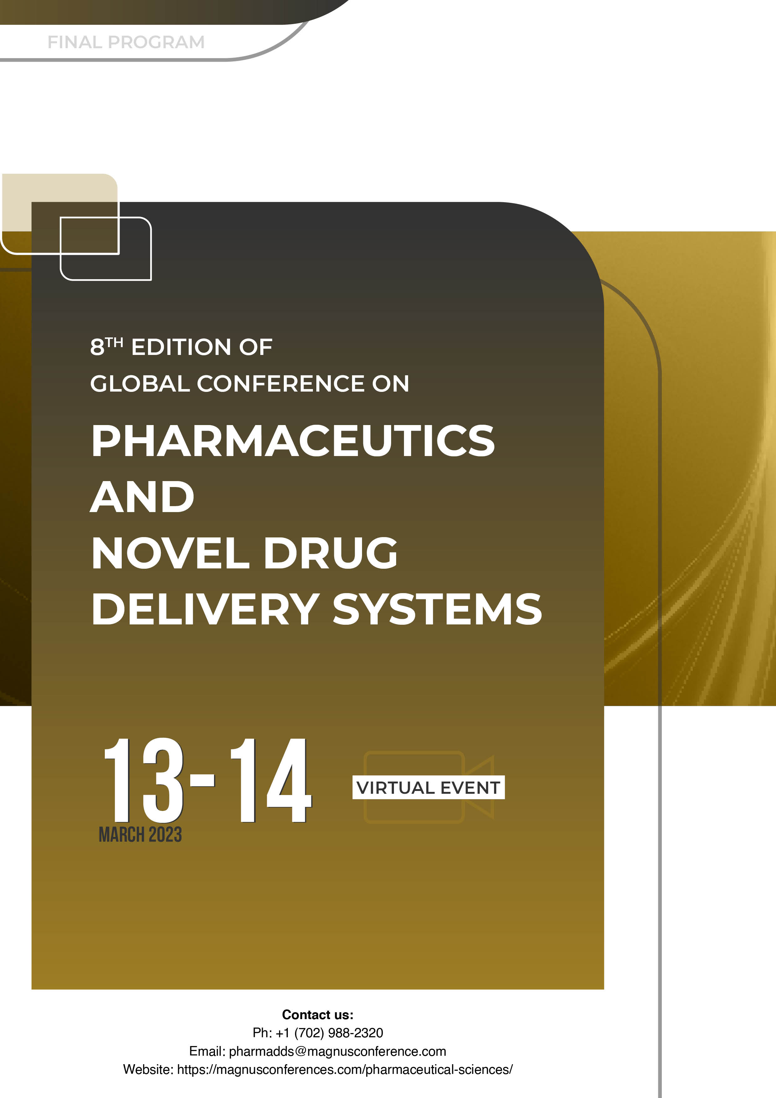 8th Edition of Global Conference on Pharmaceutics and Novel Drug Delivery Systems | Online Event Program